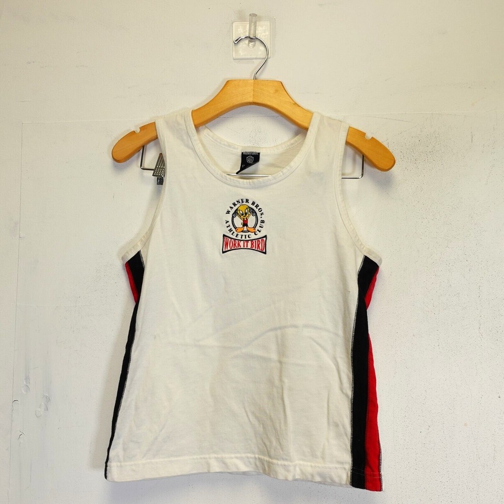 Vintage Warner Bros Crop Tank‎ Top M Work It Bird Cotton Tweety Y2K Singapore